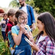 School children on a field trip