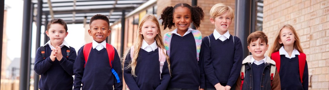 School children outside school